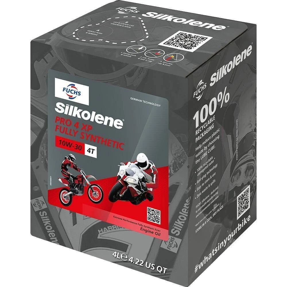 Silkolene Pro 4 10W30 XP Fully Synthetic Motorcycle Engine Oil 4 Litre