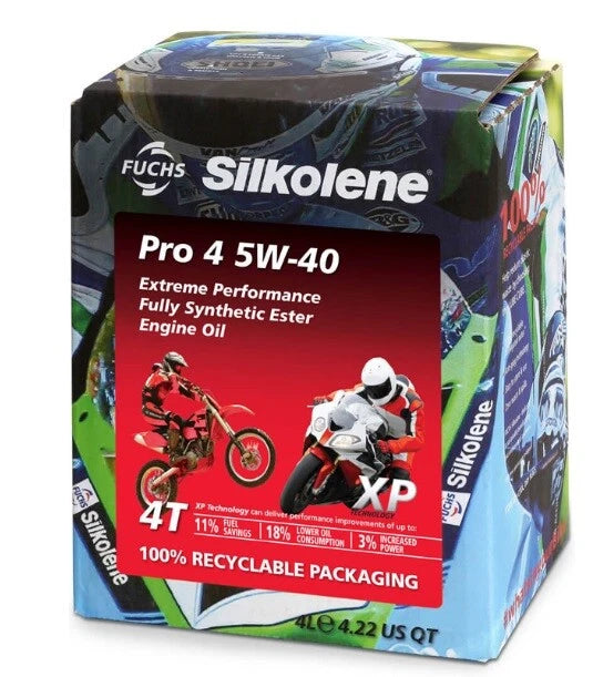 Silkolene PRO 4 5W40 XP Fully Synthetic Motorcycle Engine Oil 4 Litres