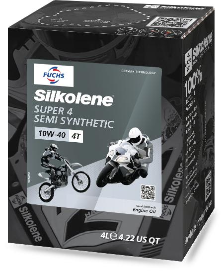 Silkolene Super 4 10W40 4-Stroke 4T Motorcycle Engine Oil 4 Litre